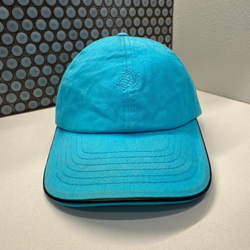 Vilebrequin Hat Cap Blue Turtle Logo Cotton USA Strap Back OSFA Baseball Dad